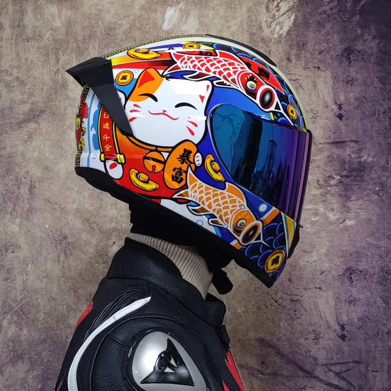 Гоночные шлемы с полным лицом, зимний Теплый Мотоциклетный шлем с двойным козырьком, Мотоциклетный Спортивный шлем Изображение 0