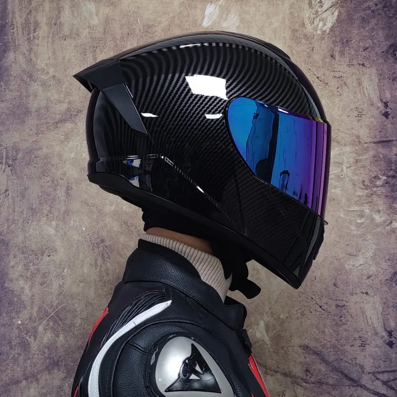 Гоночные шлемы с полным лицом, зимний Теплый Мотоциклетный шлем с двойным козырьком, Мотоциклетный Спортивный шлем Изображение 1