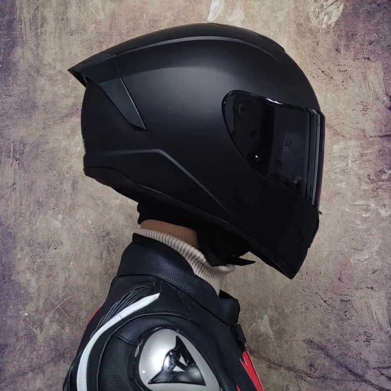 Гоночные шлемы с полным лицом, зимний Теплый Мотоциклетный шлем с двойным козырьком, Мотоциклетный Спортивный шлем Изображение 3