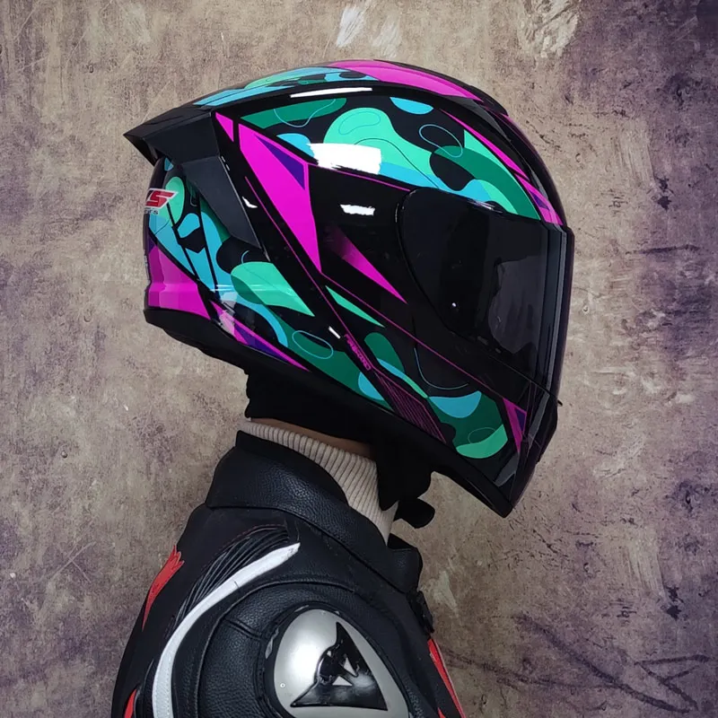 Гоночные шлемы с полным лицом, зимний Теплый Мотоциклетный шлем с двойным козырьком, Мотоциклетный Спортивный шлем Изображение 4