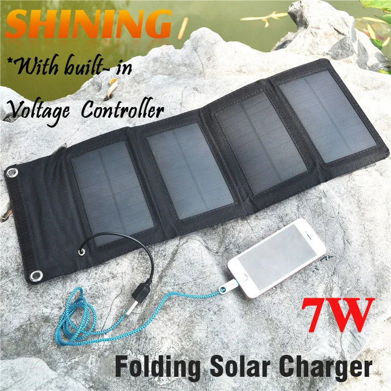 ГОРЯЧО! Солнечное зарядное устройство мощностью 7 Вт для мобильного телефона, зарядное устройство для солнечной панели, складное USB-зарядное устройство, сумка-кошелек для мобильного телефона, блок питания Изображение 0