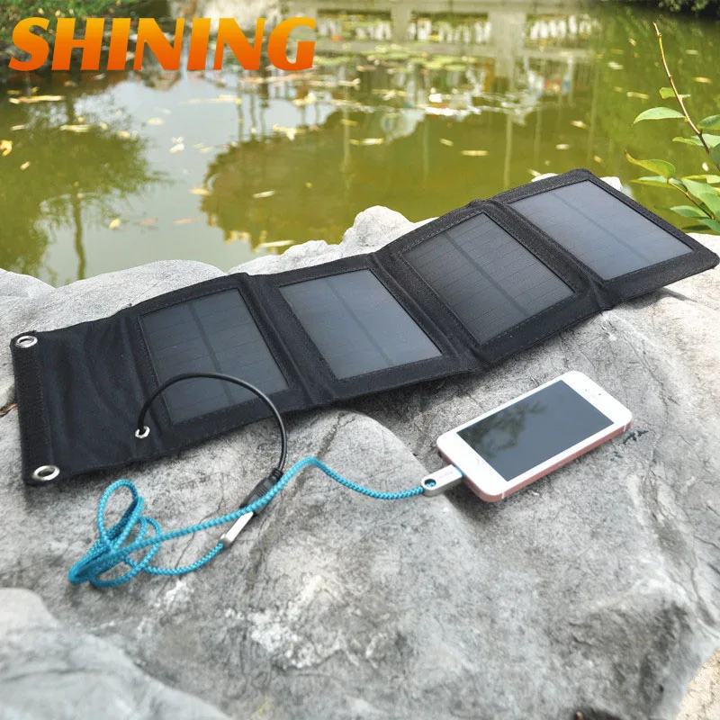 ГОРЯЧО! Солнечное зарядное устройство мощностью 7 Вт для мобильного телефона, зарядное устройство для солнечной панели, складное USB-зарядное устройство, сумка-кошелек для мобильного телефона, блок питания Изображение 1