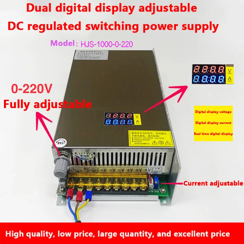 Двойной цифровой дисплей с регулируемым напряжением и током постоянного тока мощностью 1000 Вт импульсный источник питания 0-12-24-36-48-60-80-120В Изображение 5