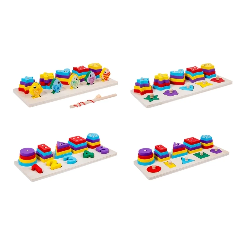 Детская игрушка для укладки блоков для тренировки зрительно-моторной координации, игрушка для рыбалки Изображение 0