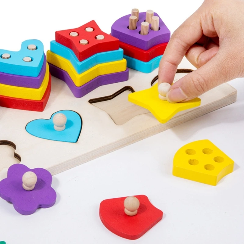 Детская игрушка для укладки блоков для тренировки зрительно-моторной координации, игрушка для рыбалки Изображение 3