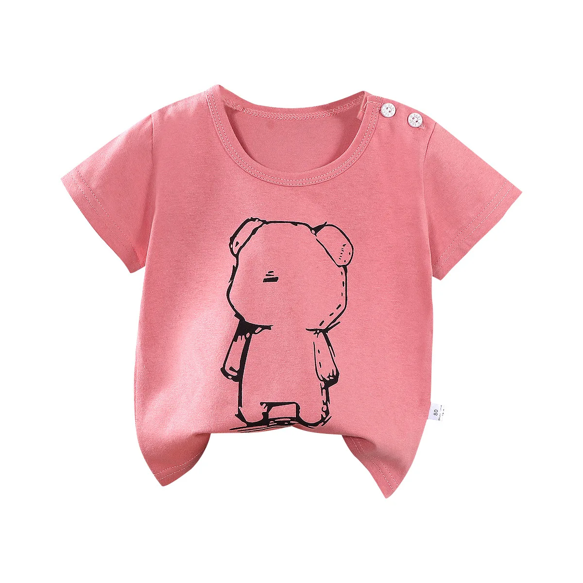 Детская хлопковая летняя футболка с короткими рукавами для мальчиков и девочек, повседневные топы с героями мультфильмов, детская футболка, детская одежда Изображение 5