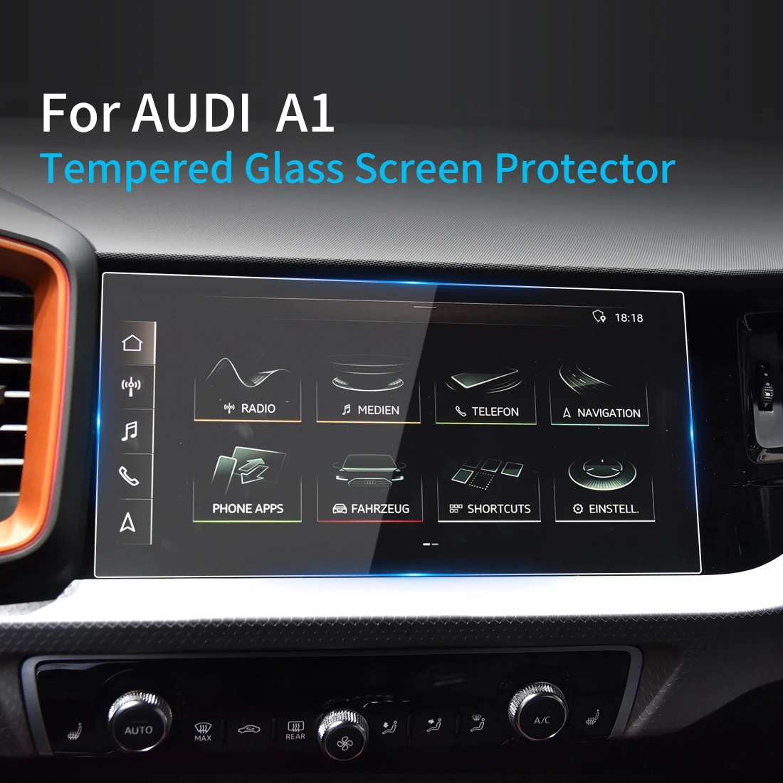 Для Audi A1 2023 Протектор экрана Carplay, защитная пленка из закаленного стекла, защита навигатора, автомобильные наклейки, аксессуары для GPS Изображение 0