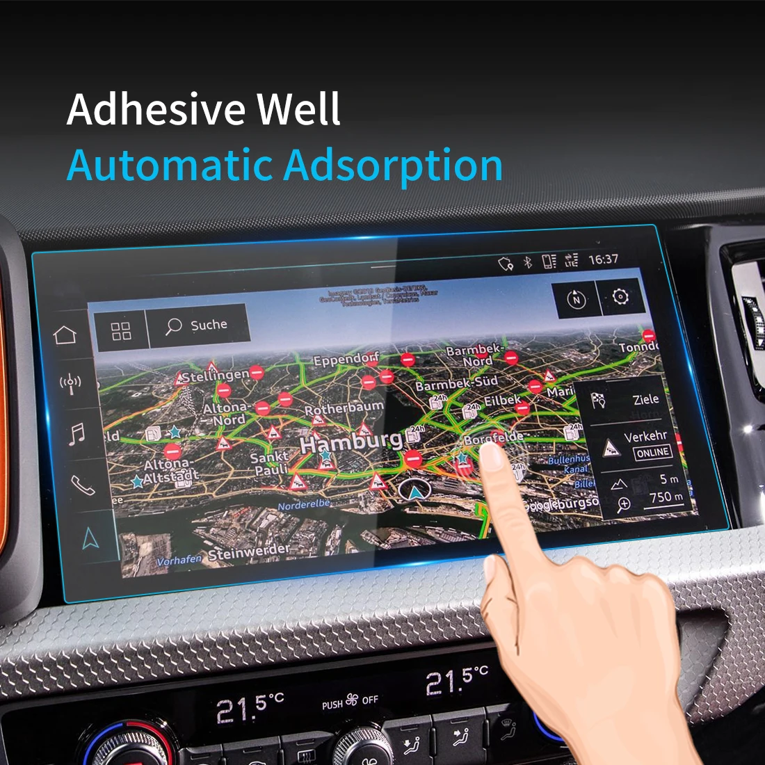 Для Audi A1 2023 Протектор экрана Carplay, защитная пленка из закаленного стекла, защита навигатора, автомобильные наклейки, аксессуары для GPS Изображение 3