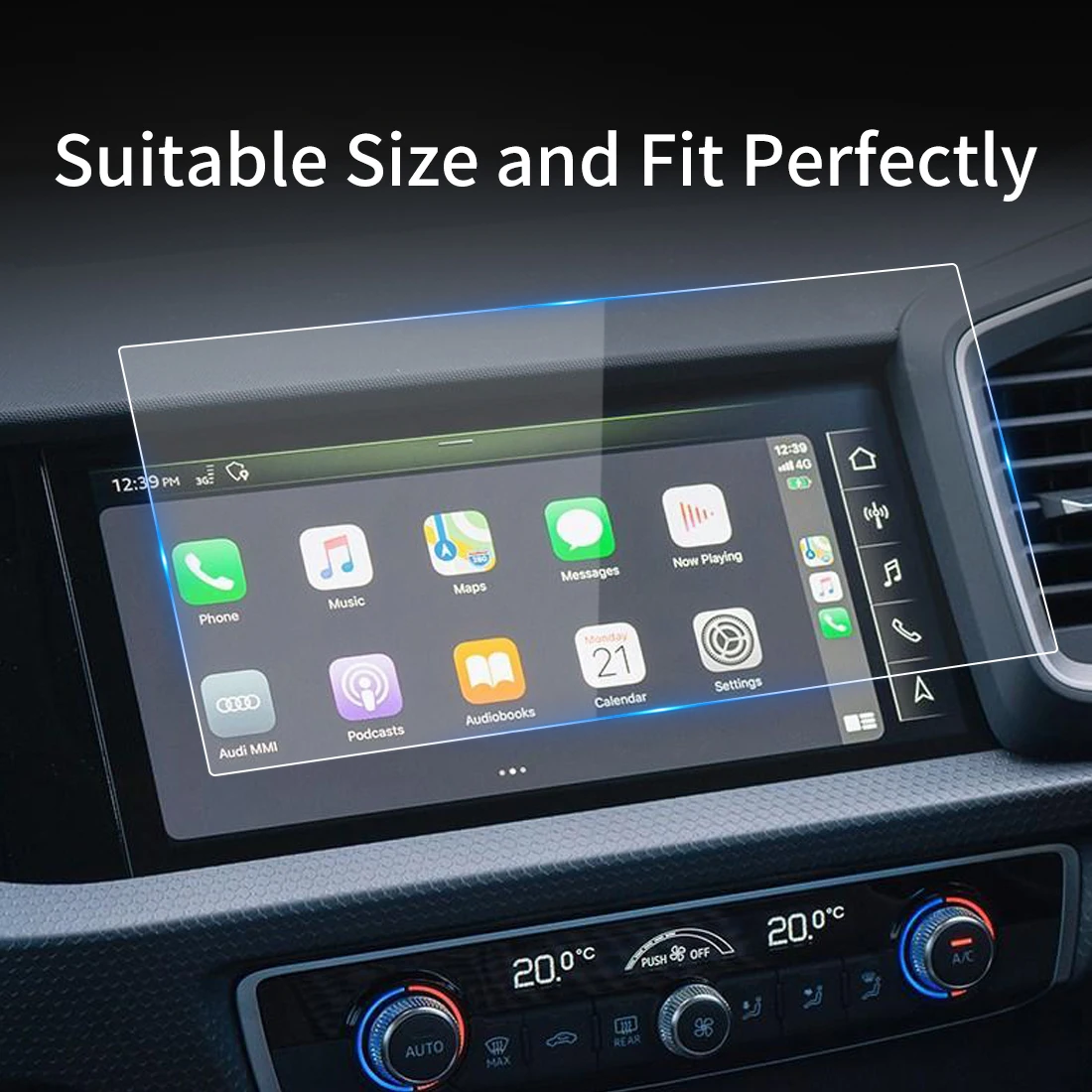 Для Audi A1 2023 Протектор экрана Carplay, защитная пленка из закаленного стекла, защита навигатора, автомобильные наклейки, аксессуары для GPS Изображение 4