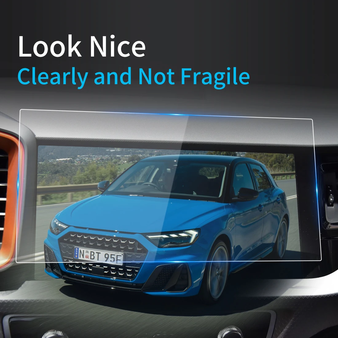 Для Audi A1 2023 Протектор экрана Carplay, защитная пленка из закаленного стекла, защита навигатора, автомобильные наклейки, аксессуары для GPS Изображение 5
