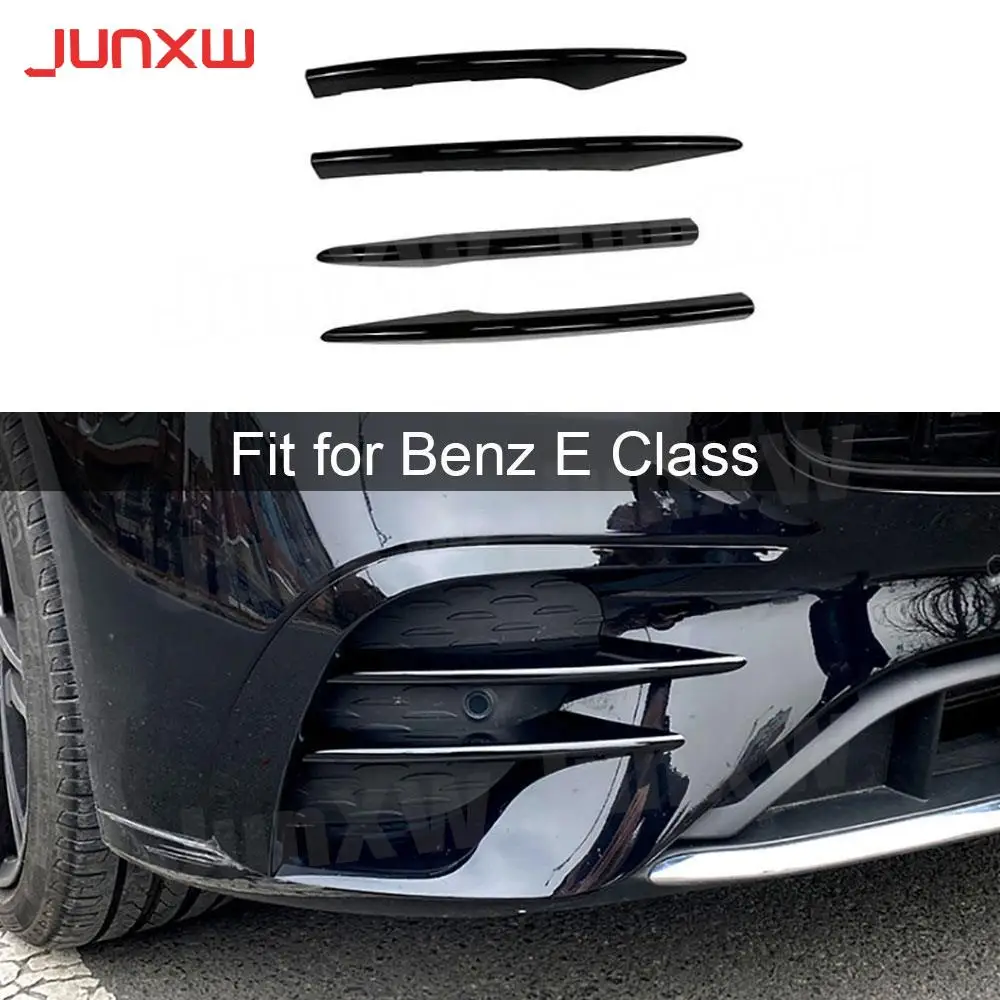 Для Mercedes Benz E Class W213 E260 E300 E53 2021-2023 ABS Глянцевая Черная Отделка Переднего Вентиляционного Отверстия Веки Крышки Решетки Carbon Look Изображение 0