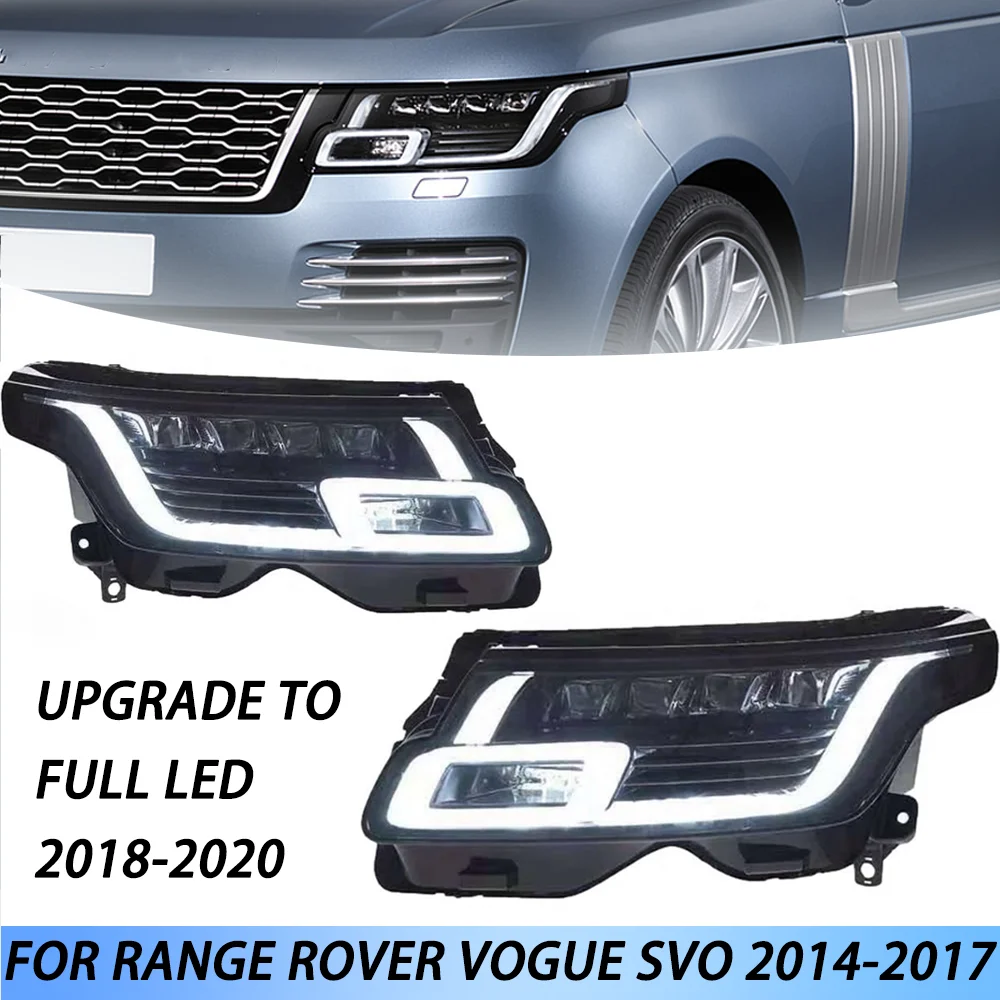 Для Range Rover Vogue SVO 2014-2017 Обновление до полностью светодиодной фары с динамикой 2018-2020 Изображение 0