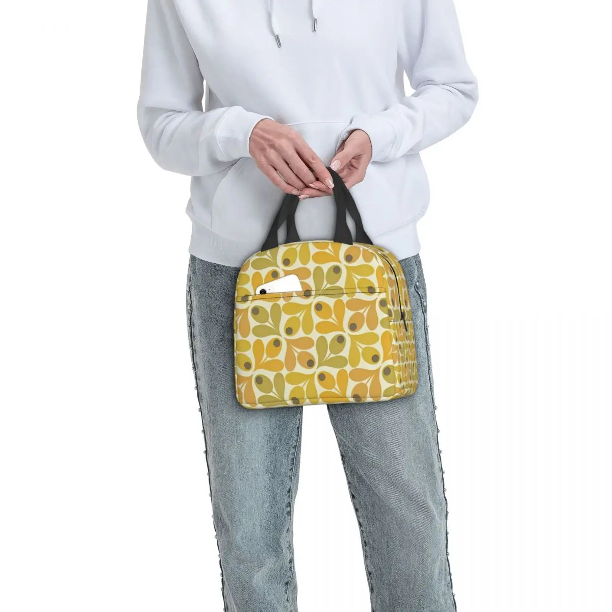 Женская сумка-тоут Orla Kiely с цветочной изоляцией для ланча в скандинавском стиле с цветами, термос для ланча с едой для работы, учебы и путешествий Изображение 5