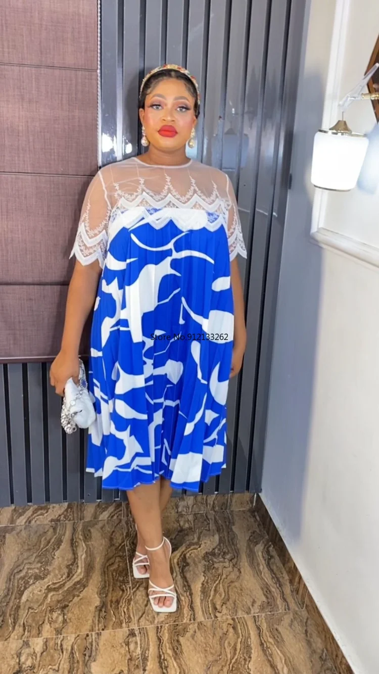 Женские платья с принтом в африканском стиле дашики, новинка 2023 года, халат большого размера с коротким рукавом, Дубай, Турция, одежда Robe Africaine Femme. Изображение 5