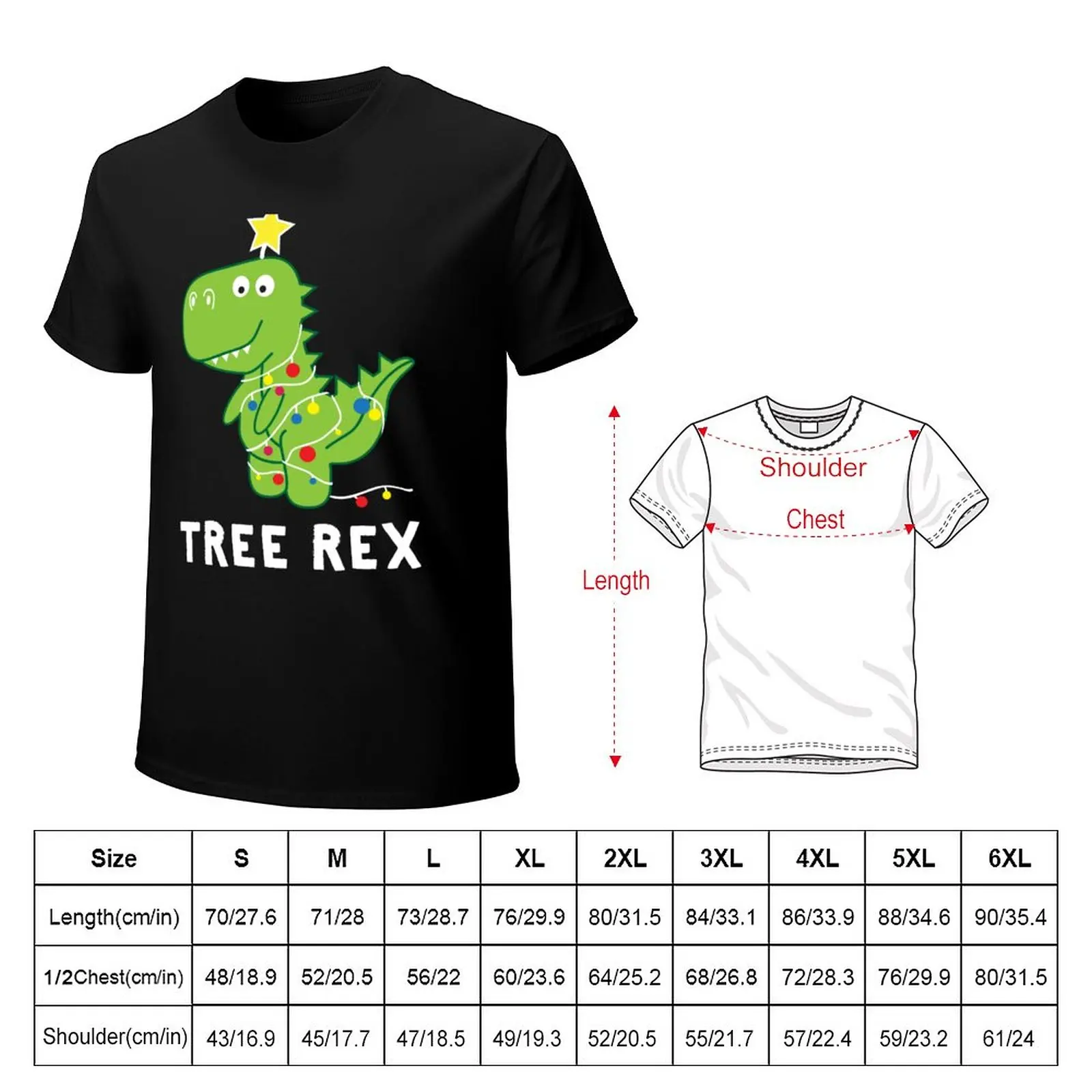 Забавная рождественская футболка с динозавром Tree Rex, топы, футболки с графическим рисунком, мужские футболки с графическим рисунком в стиле хип-хоп Изображение 1