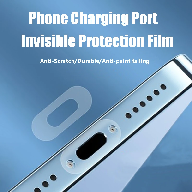 Защитная Пленка для Порта зарядки Мобильного Телефона Apple 13 Type-c С Интерфейсом Android, Устойчивая к Царапинам Невидимая Пленка Для Порта Передачи Данных Изображение 4