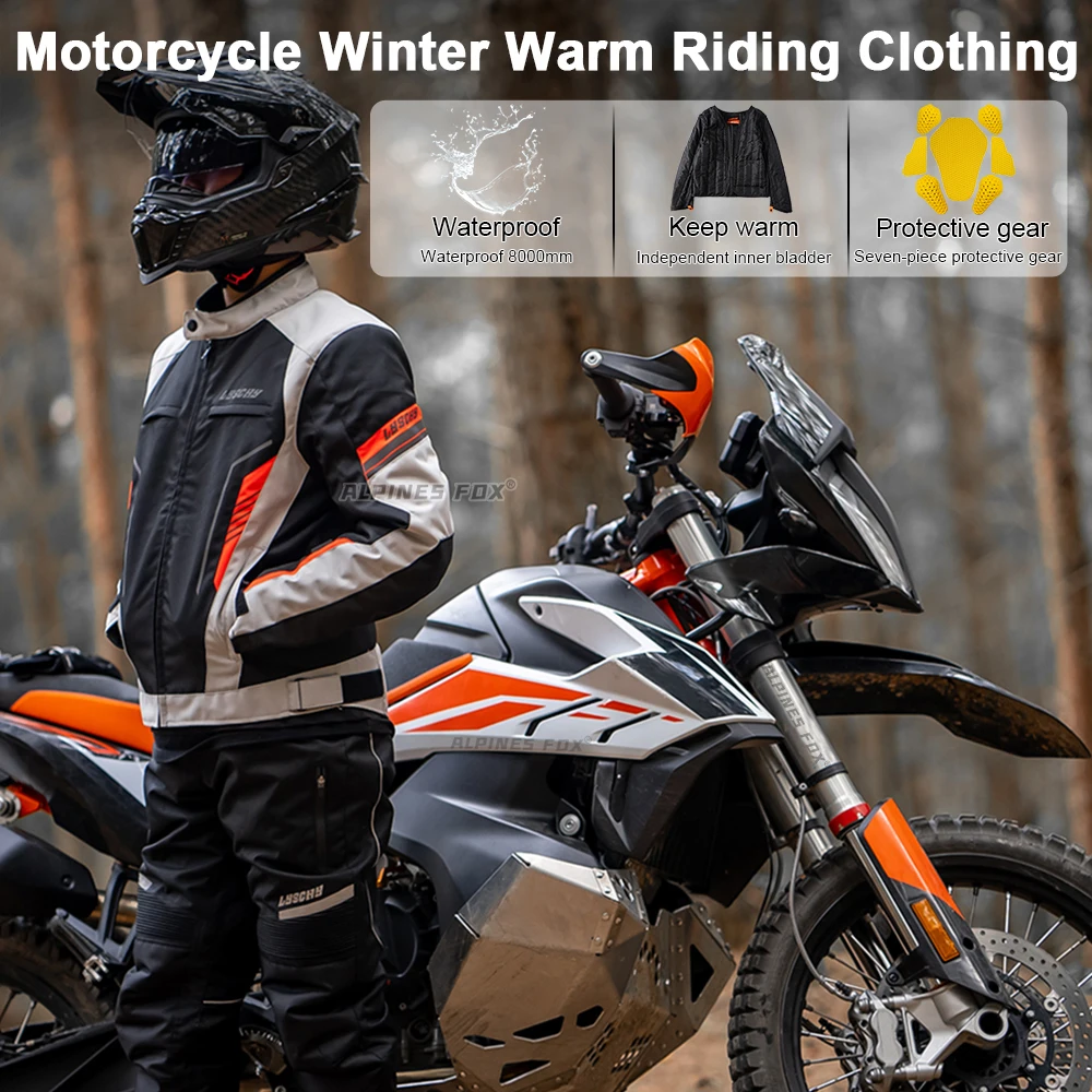 Зимне-осенняя мотоциклетная куртка, брючный костюм, водонепроницаемая мужская мотокроссовая куртка Chaqueta, мотоциклетная одежда с защитой CE Изображение 1