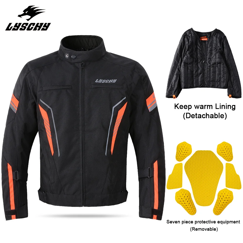 Зимне-осенняя мотоциклетная куртка, брючный костюм, водонепроницаемая мужская мотокроссовая куртка Chaqueta, мотоциклетная одежда с защитой CE Изображение 3