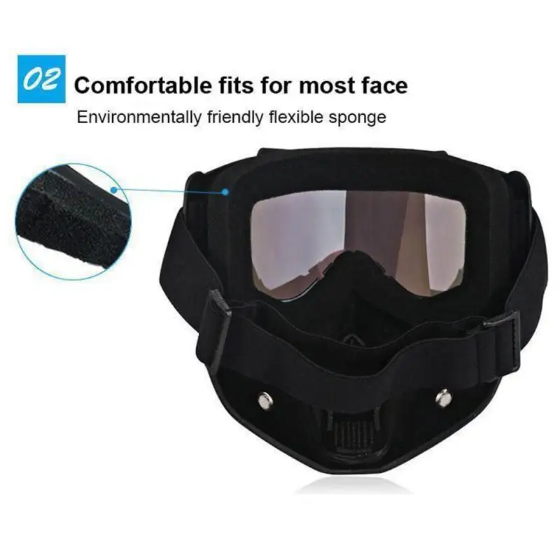 Зимние теплые очки для езды на мотоцикле, маска для верховой езды, Противотуманная, Защищающая от ультрафиолета, Ветрозащитная маска для лица, Очки для снегохода, Аксессуары для верховой езды Изображение 3