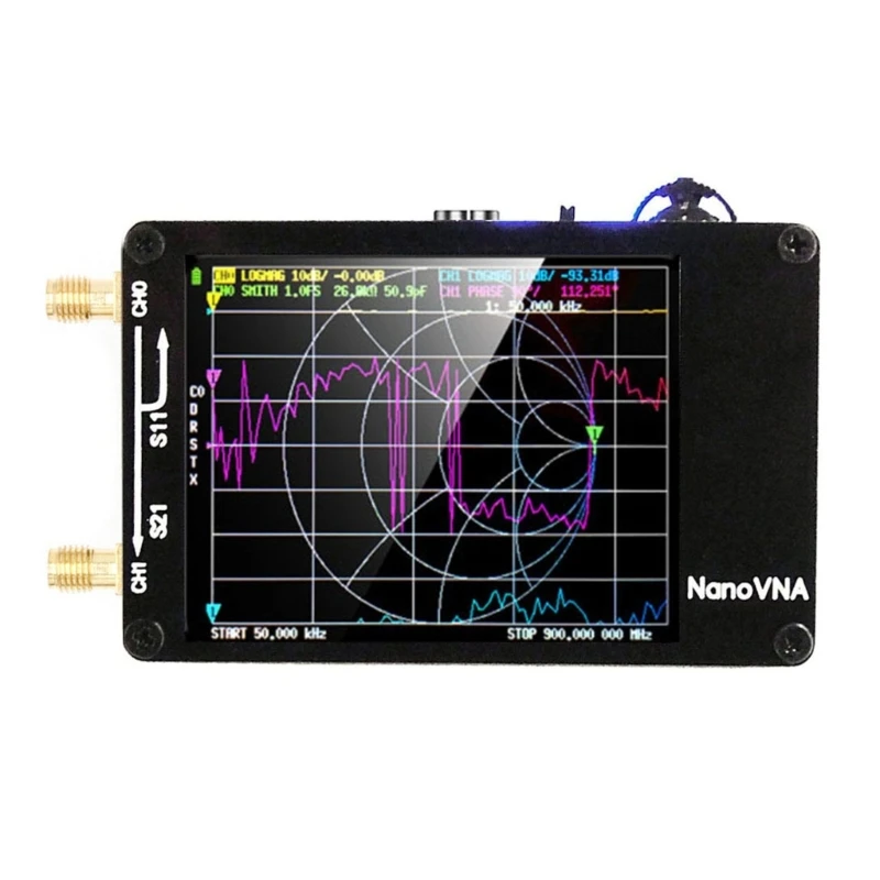 Измерение параметров Отношение напряжения к стоячей волне Задержка фазы Диаграмма Смита 50 кГц-1,5 ГГц Анализатор антенн MF-HF VHF-UHF Изображение 2