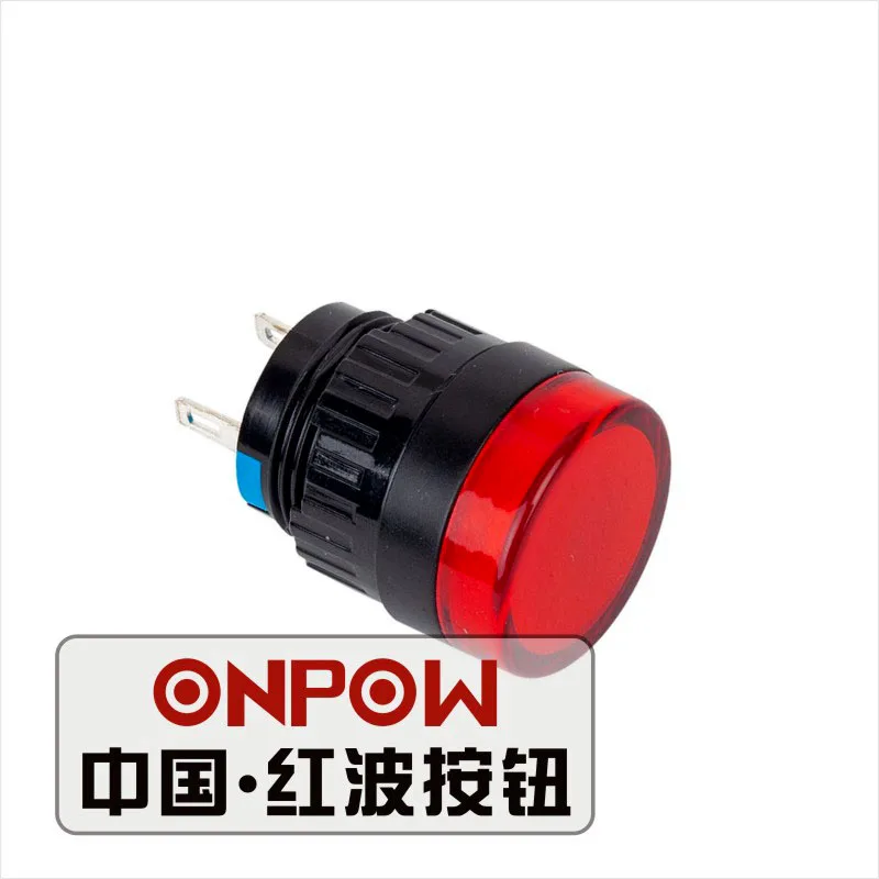 Индикатор короткого корпуса ONPOW 16mm AD16-16DS Синий Зеленый Красный Белый Желтый светодиодная контрольная лампа Изображение 0