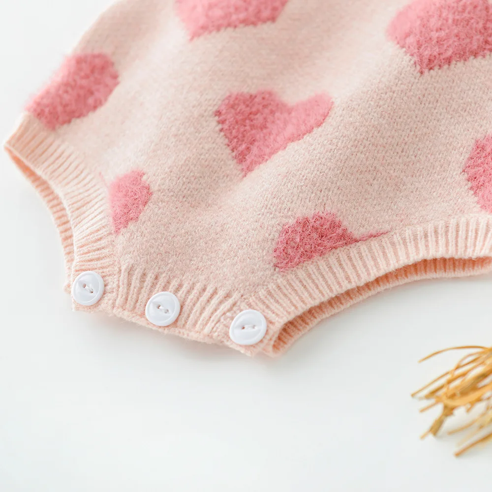 Корейская жаккардовая куртка Love для маленьких девочек с треугольным свитером в виде лианы, комплект из двух предметов, мягкая Детская одежда для маленьких мальчиков, комплекты юбок для девочек Изображение 5