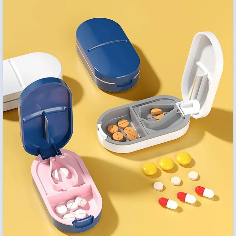 Коробка для резки таблеток 1ШТ, Портативная коробка для лекарств, разделитель для таблеток, держатель для таблеток, коробка для резки таблеток Изображение 0
