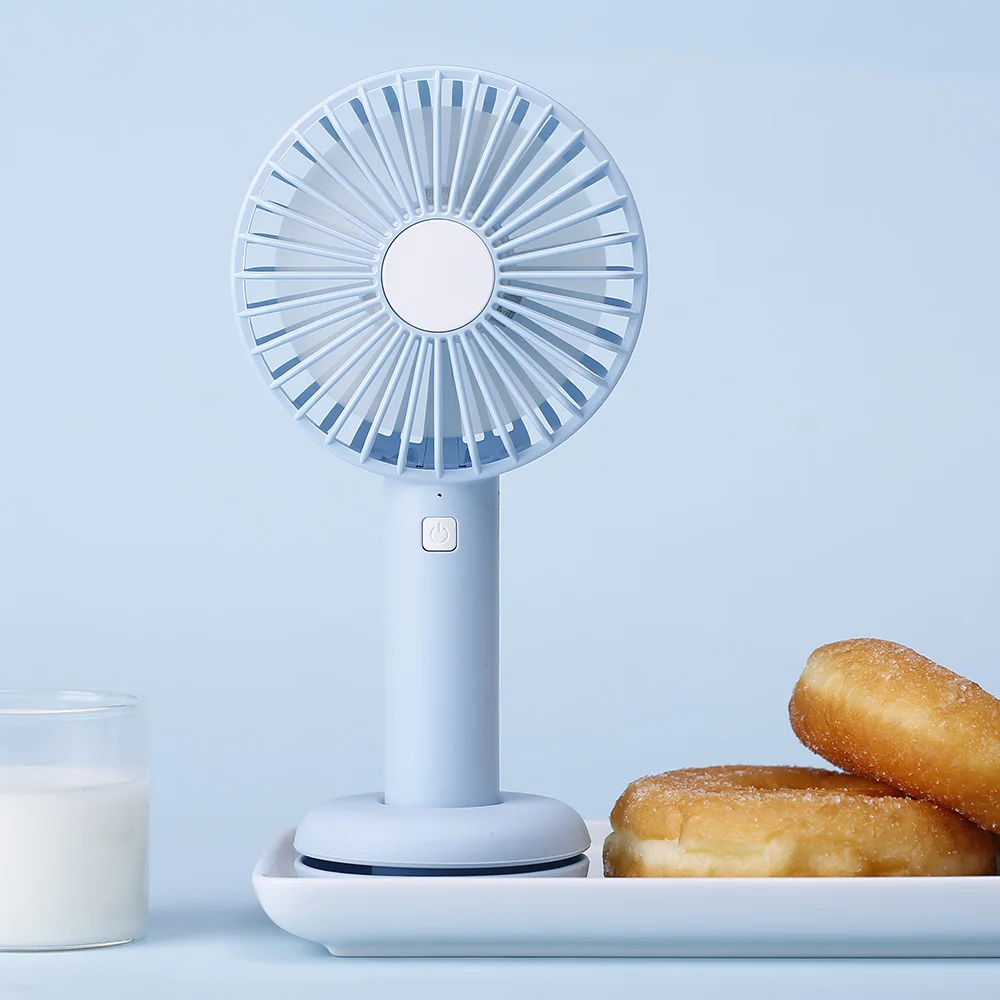 Креативный дизайн Портативный Настольный Ручной Светодиодный вентилятор в стиле пончика, ночник, USB Перезаряжаемый светодиодный светильник, Подарок для красоты Изображение 4