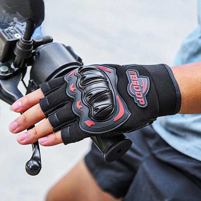 Летние велосипедные перчатки с полупальцами, противоскользящие, дышащие, Ударопрочные, для занятий спортом на открытом воздухе, Амортизирующее защитное оборудование Изображение 1