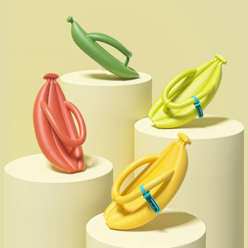 Летние женские домашние тапочки из ЭВА на толстой подошве в форме банана с защитой от запаха и скольжения Желтого цвета Изображение 4