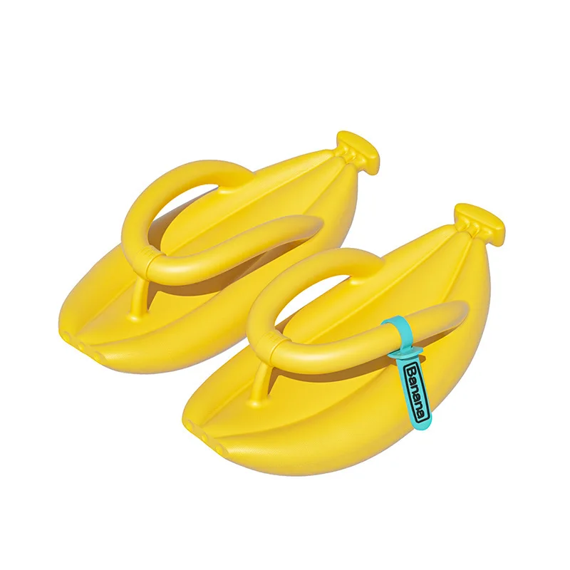Летние женские домашние тапочки из ЭВА на толстой подошве в форме банана с защитой от запаха и скольжения Желтого цвета Изображение 5