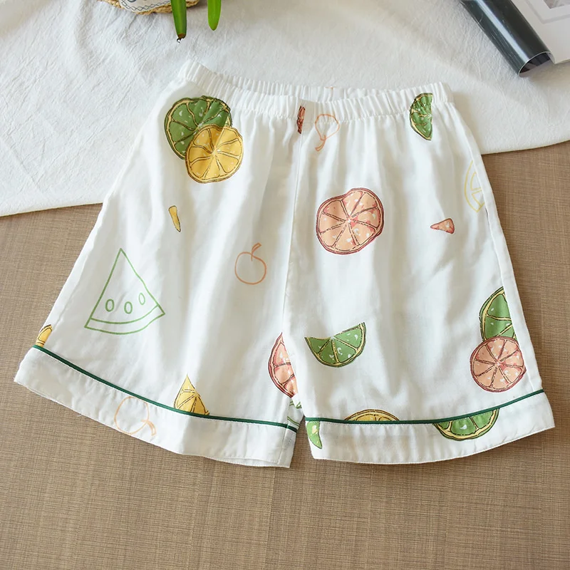 Летние женские шорты для сна хлопчатобумажные пижамные штаны с принтом пижамные штаны для сна Одежда для сна Женская одежда для отдыха Пижамы Изображение 5