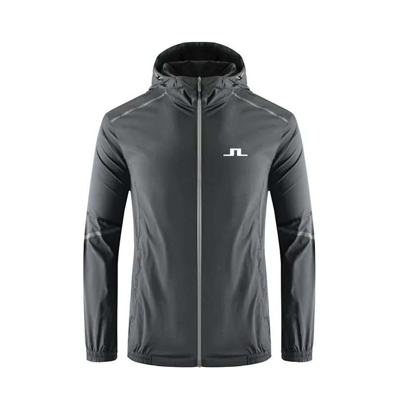Летняя куртка для гольфа J. LINDEBERG, мужская ветровка, куртка для защиты от спортивной рыбалки, спортивная одежда с длинным рукавом, одежда для гольфа Изображение 3