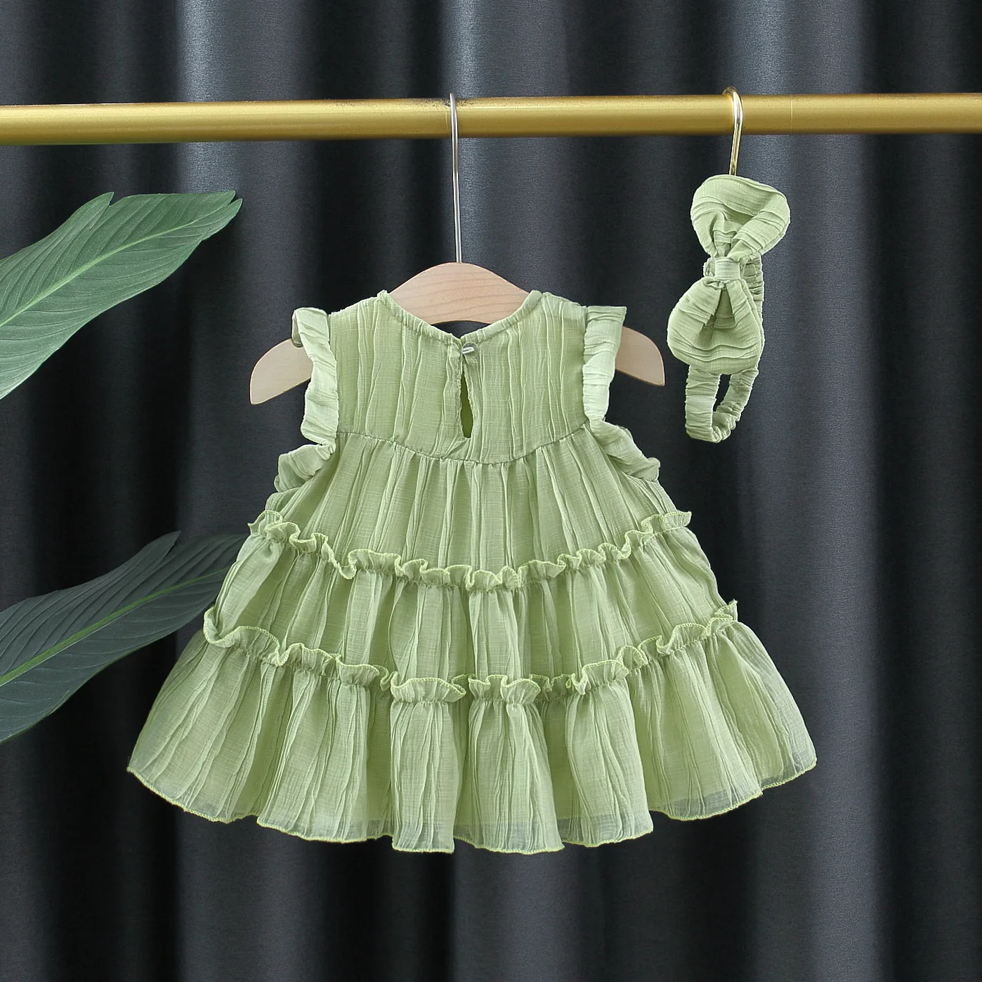 Летняя одежда для новорожденных девочек, однотонные платья принцессы без рукавов для девочек, одежда для дня рождения ребенка 1 года, платье для малышей Изображение 1