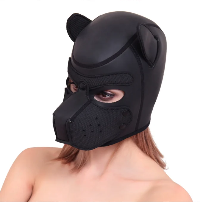 Маски для вечеринки в честь Хэллоуина Маска с капюшоном для собаки Косплей на всю голову + уши Латексная маска для вечеринки в честь Хэллоуина Изображение 0