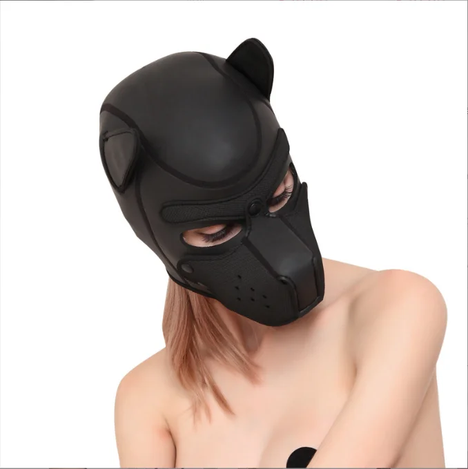 Маски для вечеринки в честь Хэллоуина Маска с капюшоном для собаки Косплей на всю голову + уши Латексная маска для вечеринки в честь Хэллоуина Изображение 1