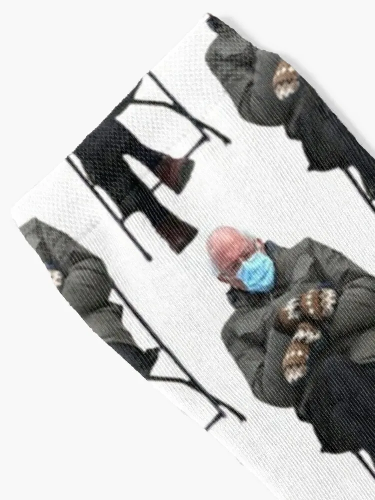 Мем Берни Сандерса - Варежки На Складном стуле Культового вида, Носки для инаугурации Байдена, Мужские носки с принтом, женские носки Изображение 1