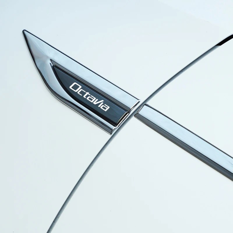 Металлические наклейки на крыло автомобиля, внешние декоративные наклейки, модифицированные значки для Skoda Octavia Virs RS IV, автомобильные аксессуары Изображение 2