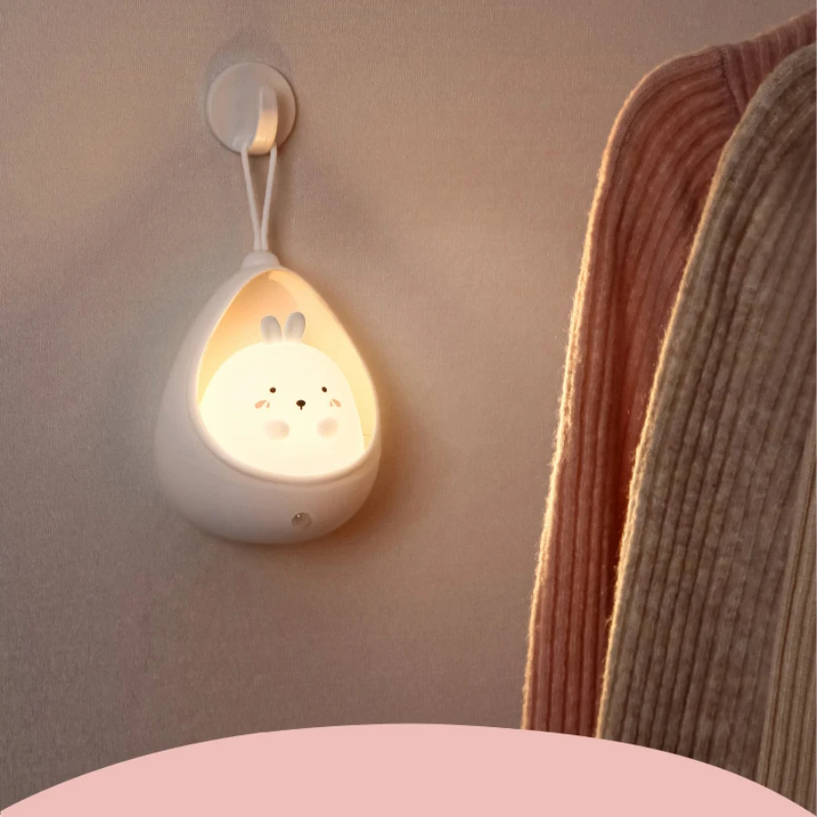 Милый ночник в виде животного с сенсорным управлением, индукционная лампа для детей, спальня, USB Перезаряжаемые Силиконовые светодиодные настенные светильники Изображение 1