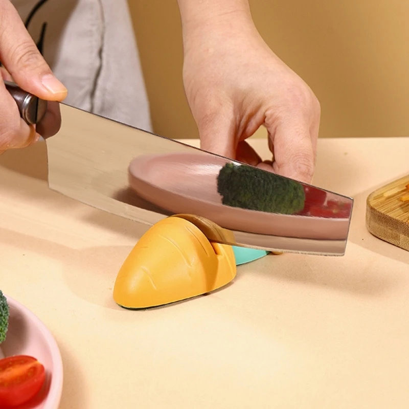 Мини-кухня, милая точилка для ножей в форме моркови, Портативная домашняя точилка, инструмент для заточки кухонных принадлежностей, Кухонный инструмент Изображение 2