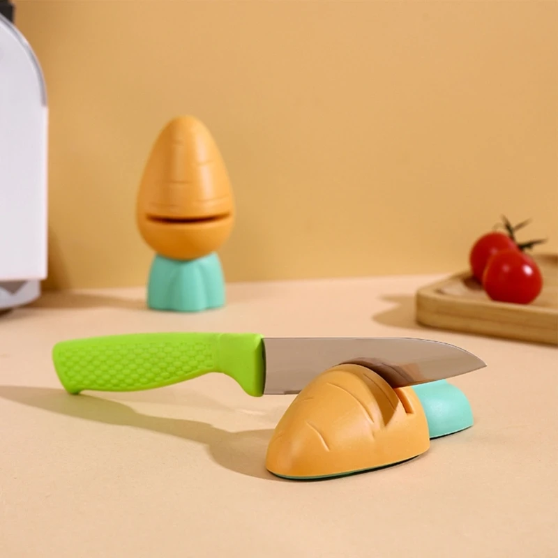 Мини-кухня, милая точилка для ножей в форме моркови, Портативная домашняя точилка, инструмент для заточки кухонных принадлежностей, Кухонный инструмент Изображение 4