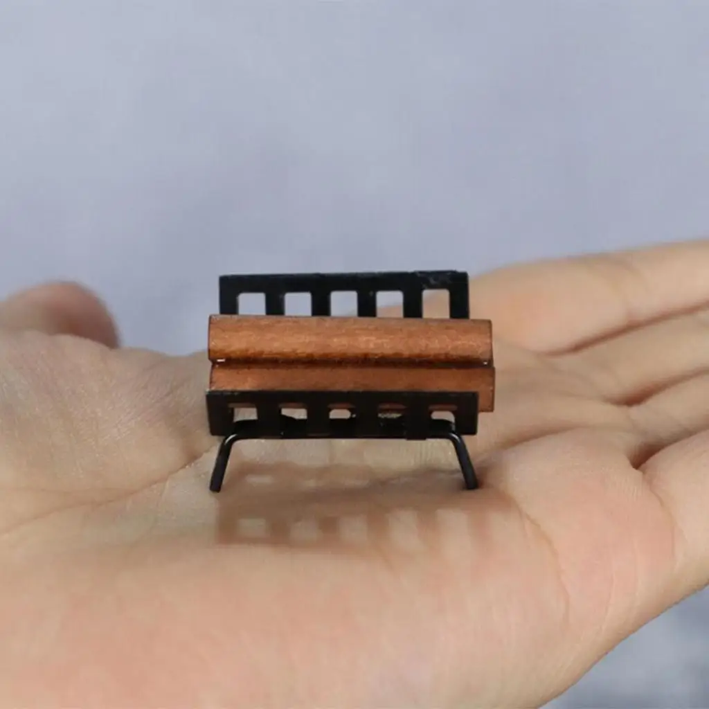 Миниатюрная модель печи в кукольном домике 1: 12, тележка для запекания, подставка для дров Изображение 3