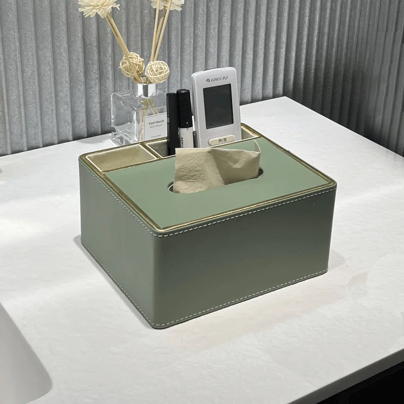 Многофункциональная коробка для салфеток, креативная искусственная кожа, Домашний обеденный стол для гостиной, настольный пульт дистанционного управления, Органайзер для продуктов и косметики Изображение 4