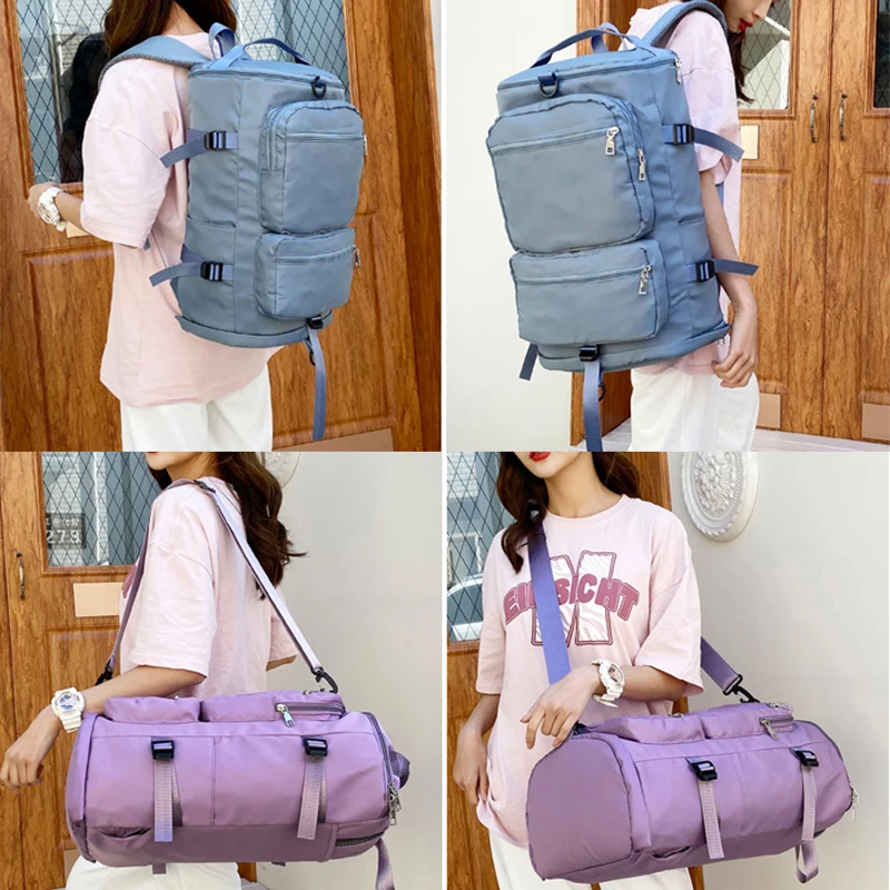 Многофункциональная сумка через плечо, пара женских дорожных рюкзаков большой емкости, женские сумки для занятий спортом на выходных и йогой, сумки на молнии для багажа Изображение 3