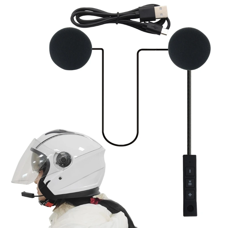 Модернизированные мотоциклетные наушники Blue tooth 4.1, уличные шлемы, наушники со стереомузыкальным и голосовым микрофоном с мягким кабелем Изображение 0