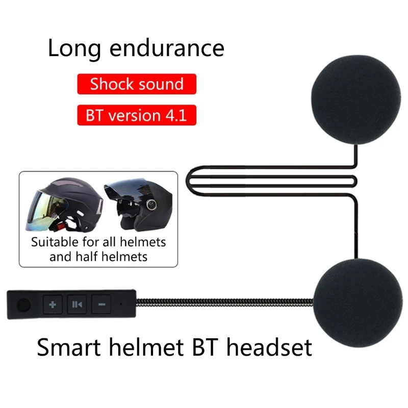 Модернизированные мотоциклетные наушники Blue tooth 4.1, уличные шлемы, наушники со стереомузыкальным и голосовым микрофоном с мягким кабелем Изображение 1