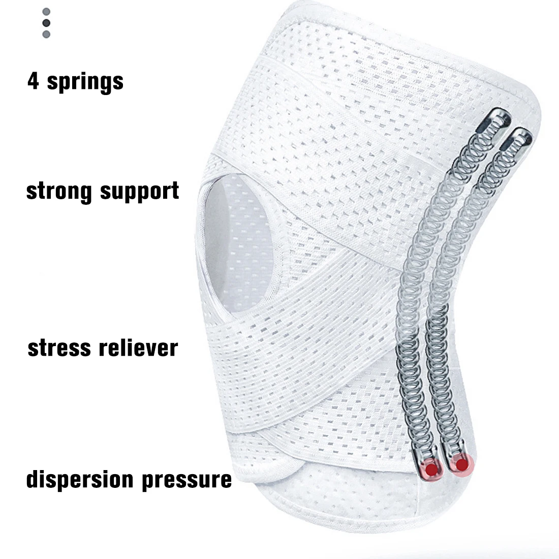 Модернизированный компрессионный наколенник с боковыми стабилизаторами, Дышащая Регулируемая опора для колена при болях в колене, артрите, восстановлении после травм Изображение 4