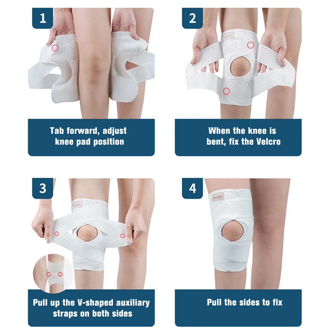 Модернизированный компрессионный наколенник с боковыми стабилизаторами, Дышащая Регулируемая опора для колена при болях в колене, артрите, восстановлении после травм Изображение 5