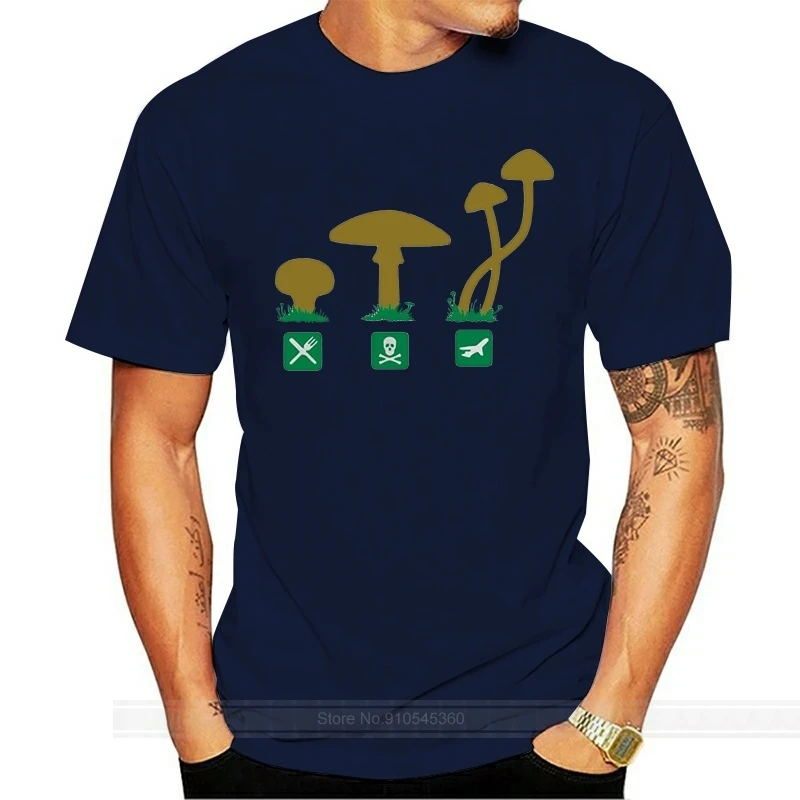 модная футболка мужская хлопковая брендовая футболка Грибы Псилоцибин Психоделическая футболка модная футболка мужская хлопковая брендовая футболка Изображение 0