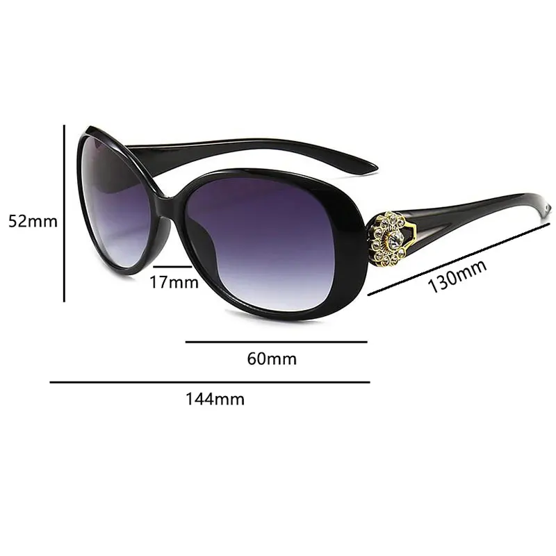 Модные солнцезащитные очки с градиентом в виде бабочки и бриллианта, женские большие пластиковые солнцезащитные очки, винтажные очки для женщин класса люкс UV400 Изображение 3